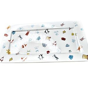 Fishs Eddy Cynthia Rowley Rectangular Platter Plate Lingerie Print Porcelain 14"